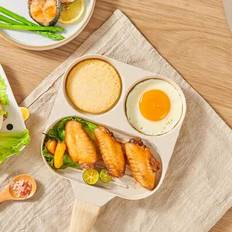 1 st omelettpannor hem omelettpanna med fyra hål äggburgarpanna gasinduktionshäll, 3-i-1 non-stick delad grillpanna, 3-sektioners stekt äggpanna för g - Multifärgad (4 runda hål,trippel-)
