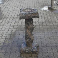 Fuglebad på sokkel - Rosa Granit - Højde 90 cm