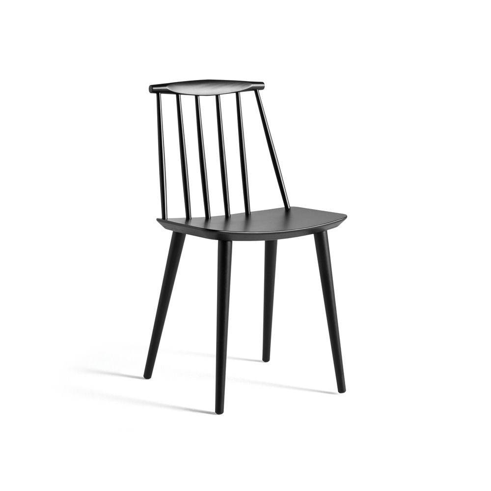 HAY J77 Chair Black WB. Lacq. Beech