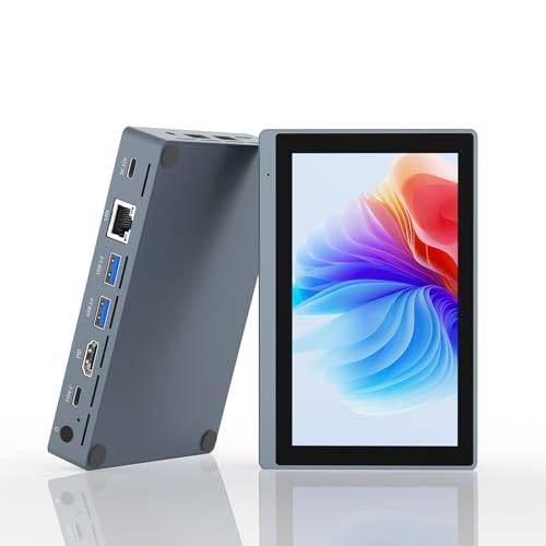 HEIGAOLAPC Mini Dator PC Mini Dator Deko med Touchscreen Display 5,5 tum, Mini-dator Desktop Celeron N5095 Windows 11 Pro, 8 GB RAM 128 GB ROM Dubbelskärmsutgång 4K@60Hz, HDMI2,0, Typ-C, WiFi5,0