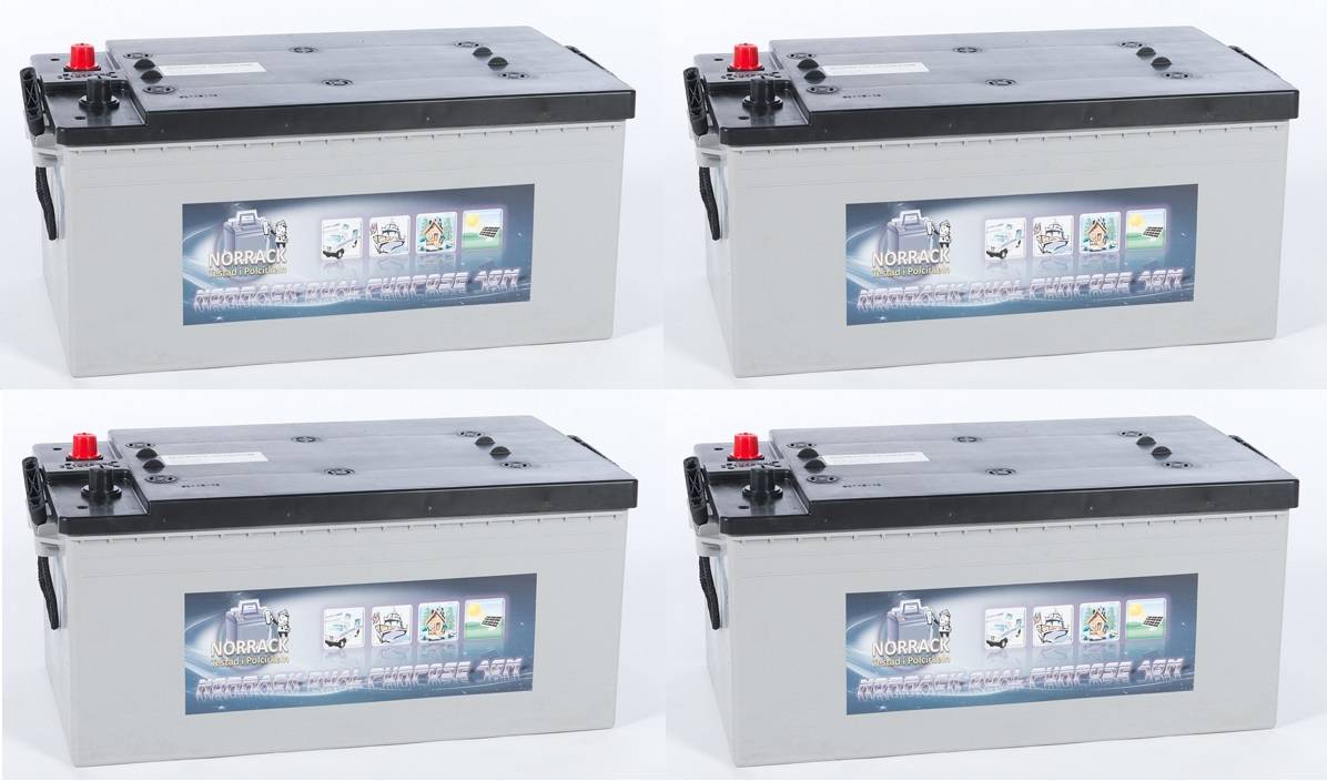 4 st NORRACK Dual Purpose AGM 12 V 200 Ah