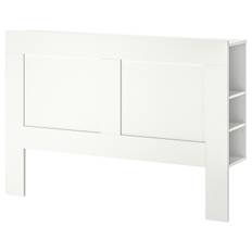 BRIMNES Sänggavel med förvaring, vit, 140 cm