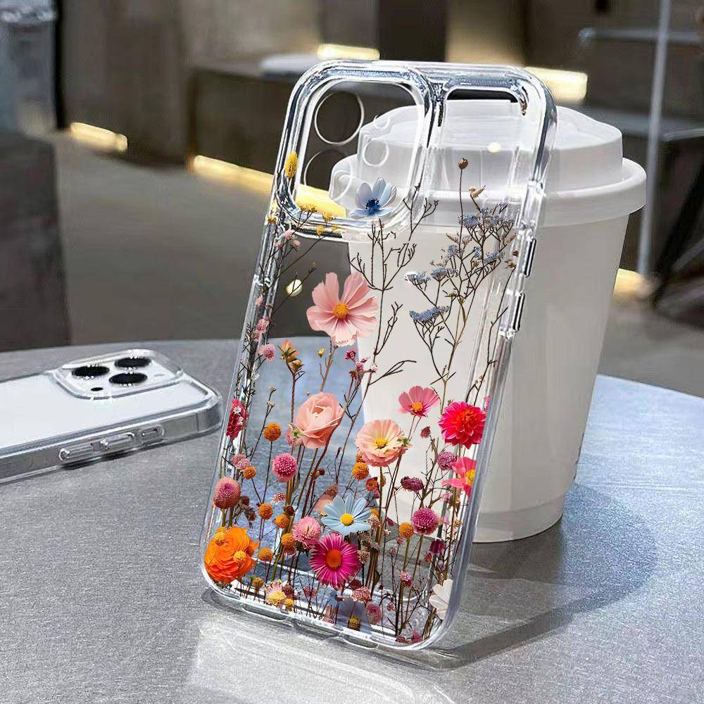 Sött Blommig Transparent Fodral För Samsung Galaxy A56 5G A36 S25 Ultra S26 S24 FE S23 S22 Fodral A55 A54 A35 A26 A07 A17 Stötsäkert Skydd