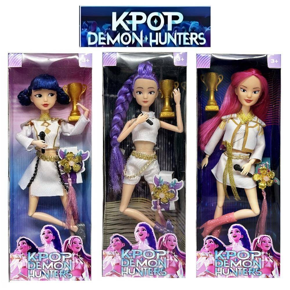 Kpop Demon Hunters Action Figure Toy Derpys Tiger Rumi Mira Zoey Sussy with Colorful Lights Theme Song for Fans Christmas Gifts Other