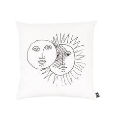 Fornasetti - vändbar sidenkudde med illustrerat tryck - unisex - bomull - one size - Svart