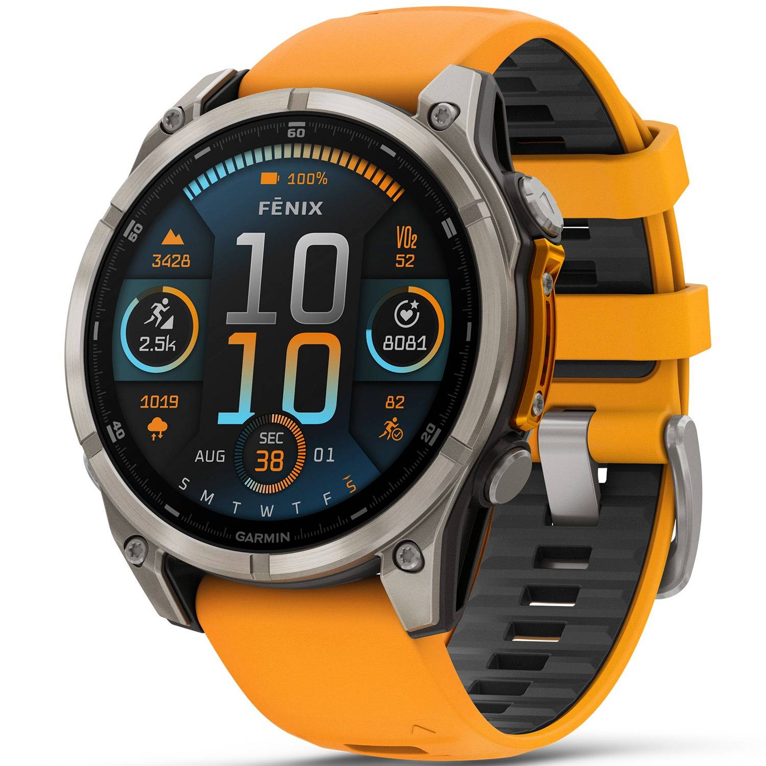 Garmin Fenix 8 47MM AMOLED Sapphire 010-02904-11 - Quartz m. Oplader - 47 mm - Smartwatch - Herre - Safirglas.