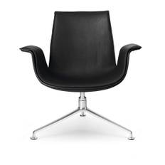 Walter Knoll - FK Lounge Chair 6727-3G, Polished, Leather Cat. 65 Elen 1390 Ivory, Synthetic Glides - Fåtöljer - Jørgen Kastholm,PrebenJuulFabricius - Vit - Läder/Metall/Skum