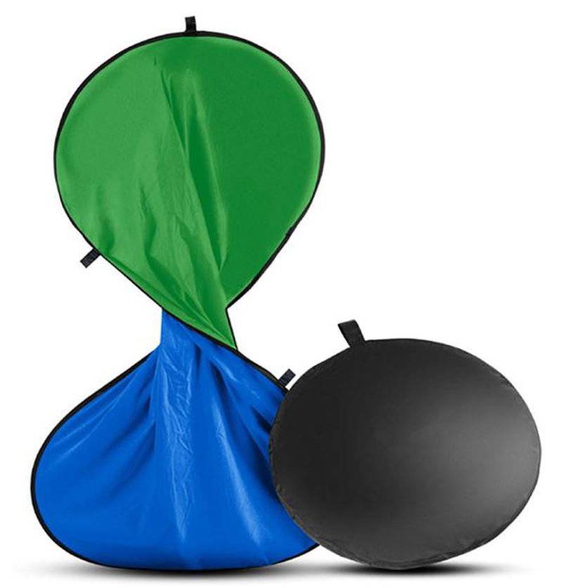 Portabel Greenscreen grön blå bakgrund (240 x 240 cm i polyester)