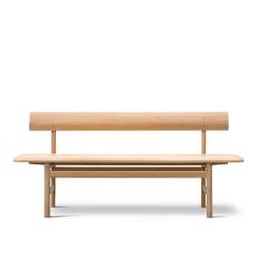 Fredericia Furniture - The Mogensen Bench, Såpad ek, Lädergrupp 3, 90 Natural - TV-bänkar - Børge Mogensen - Brun - Läder/Trä