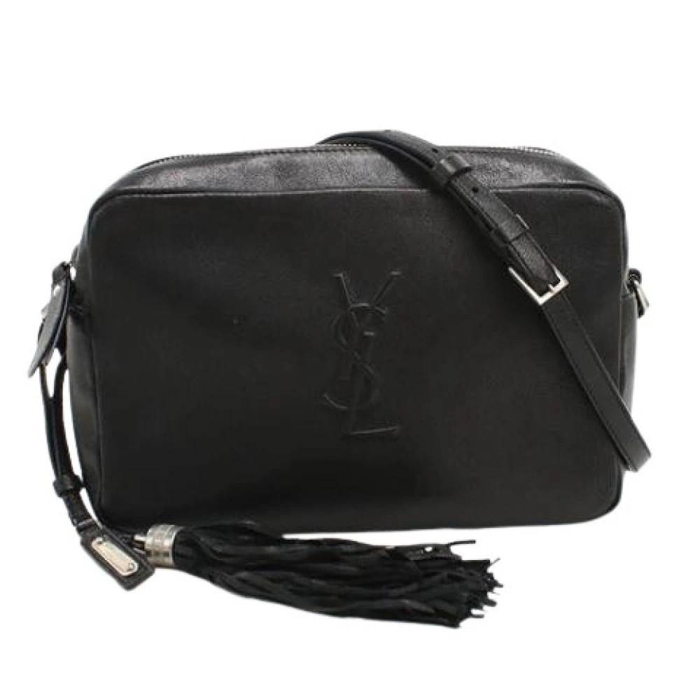Saint Laurent Vintage Pre-owned Laeder skuldertasker - Vintage - Dame - Sort - ONE SIZE - Uld