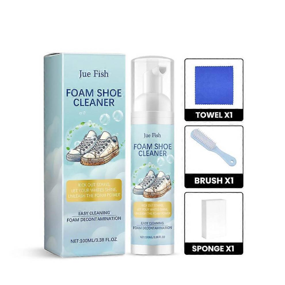 (2 pcs) White Shoes Cleaner Kit Whitening Shoe Dirt Yellow Cleaning Foam Cleaner 100 ml