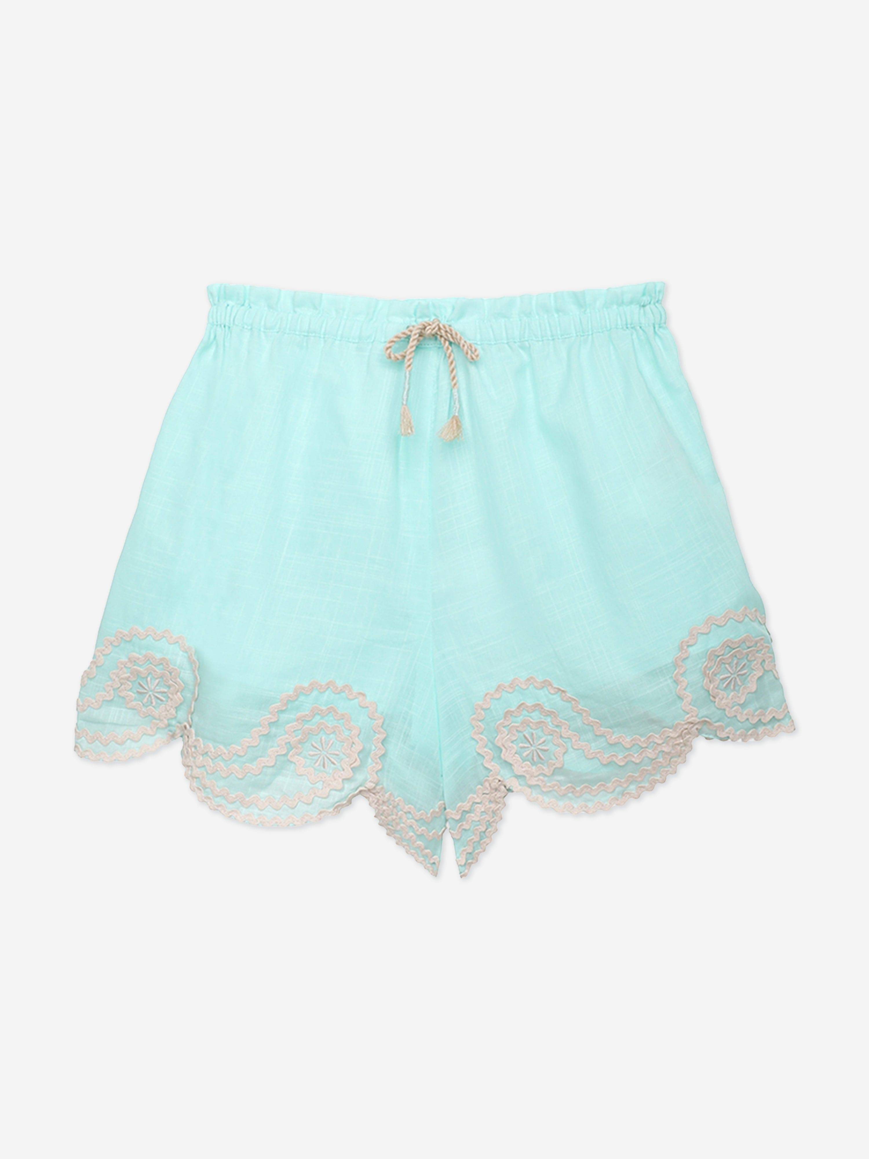 Zimmermann Girls Waverly Ric Rac Shorts in Blue - Blue / 4 Yrs (4 Yrs)