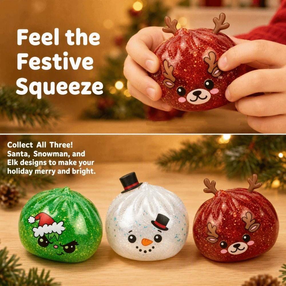 Med Steamer Dumplings Squishy Leksak Mjuk Fidget Finger Sug Koppning Dumpling Sensorisk Leksak Långsam Uppgång Realistisk Squishy Bulle Jul white