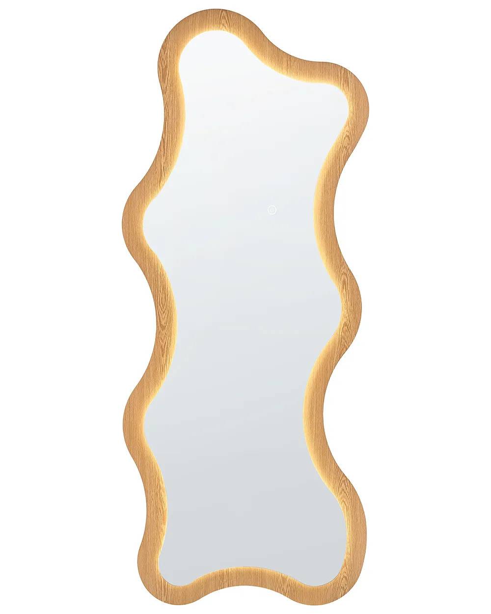 Väggspegel COMBRE 61 cm 170 cm Ljusbrun LED