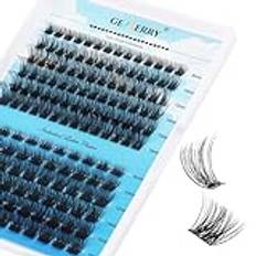 Gemerry Cluster Eyelash Extensions 144st Cluster Lashes Individuella Fransar C3/C9 D Curl 8-16mm Mix Ribbon Fransar Wide Stam Natural Lashes DIY lash Extensions GEMERRY Lashes(C3+C09-D-8-16mm)