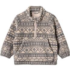 Wheat Fleece Anorak Moon Str 128/8y - Warm Sand Jaquard Fleece Polyester hos Magasin