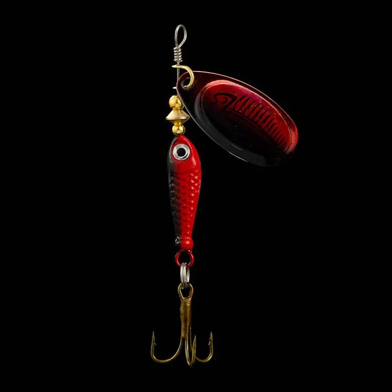 9g Rotating Fishing Bait Spoon Lure Metal Baits Triple Hook Artificial Fish Wobbler Feeder