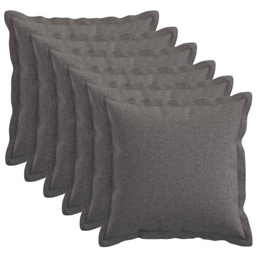 Kuddöverdrag 6 st HOUTEN Ljusgrå 35 x 35 cm Faux Linne