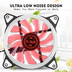 120mm Case Fan, Cooling Fan PC 12cm 120mm Ultra Silent 3Pin 4Pin PC CPU Case Cooler Cooling Fan PC Fans 2 LED RINGS