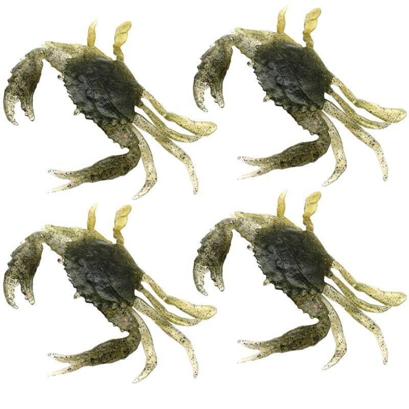 ABLB-Artificial Luminous Fishing Crab Lure Bait 13Cm 4Pcs 3D Simulated Sea Soft Fishing Bait