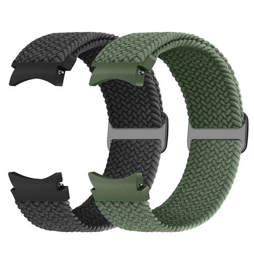 Yunshare Elastiskt flätat armband kompatibelt med Samsung Galaxy Watch 7/FE/6/5/4 40 mm 44 mm/Galaxy Watch 5 Pro/Galaxy Watch 6 Classic 43 mm 47 mm/Watch 4 Classic 42 mm 46 mm armband för kvinnor och