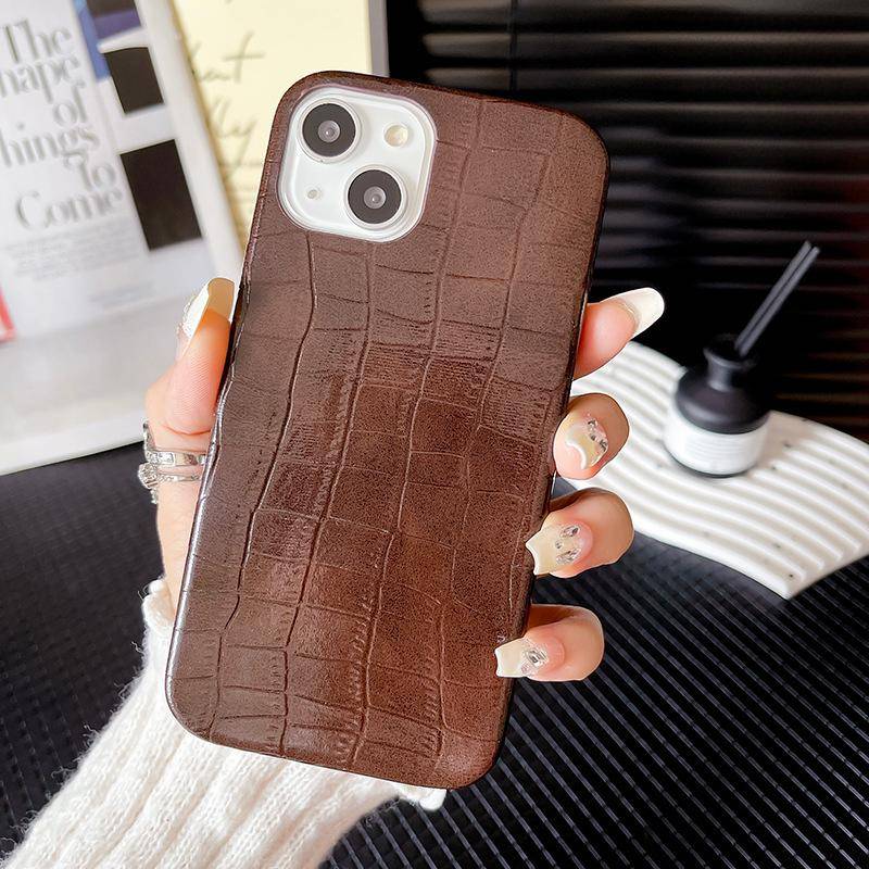 Suitable for Apple 16promax Phone Case, IPhone15 Anti-drop 14, Creative Ip13, Crocodile Pattern 12 Leather Case iPhone X/Xs universal