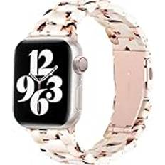 Lätt Resinrem Kompatibel med Apple Watch Armband 38mm 40mm 41mm 42mm 44mm 45mm 46mm 49mm, Kvinna Rostfritt Stål Spänne Rem för iWatch Ultra SE, Serier 10 9 8 7 6 5 4 3 2 1