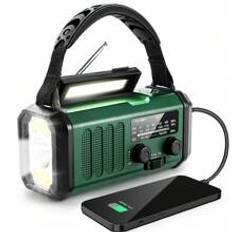 10000mAh Emergency Radio, Solar Radio, Hand Crank Radio, NOAA AM FM Weather Radio, 3 Charging Methods, Polymer Battery, Flashlight & Reading Lamp, SOS Alarm, Phone Charger For Emergency