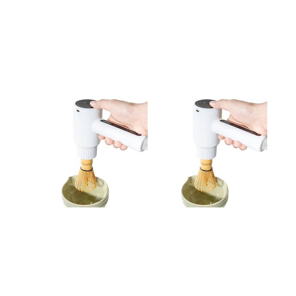 2X Elektrisk Matcha-Visp, Uppladdningsbar, Snabbt Vispande Matcha-Mixer, Verktyg för Hemdryck, Butik, Gör-det-Själv-Tebryggning
