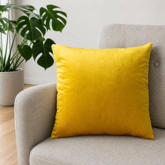 Enfärgad sammetskuddfodral, Mjuk plyschkuddfodral, 17,7x17,7 tum Slätt sammetskuddfodral för soffa, säng, kontor, mysig heminredning