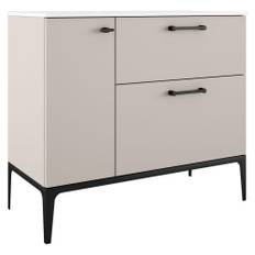 Tvättställsskåp Svart Ombra Beige 100 cm Höger med Handfat Vit & Ben