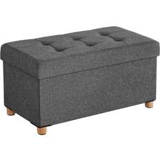 Bænk med opbevaring 76 x 38 x 40 cm - 65L - Mørkegrå
