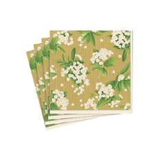 Christmas Berry julservetter 20-pack - Guld / Grön / Vit (L: 38 x B: 38 cm)