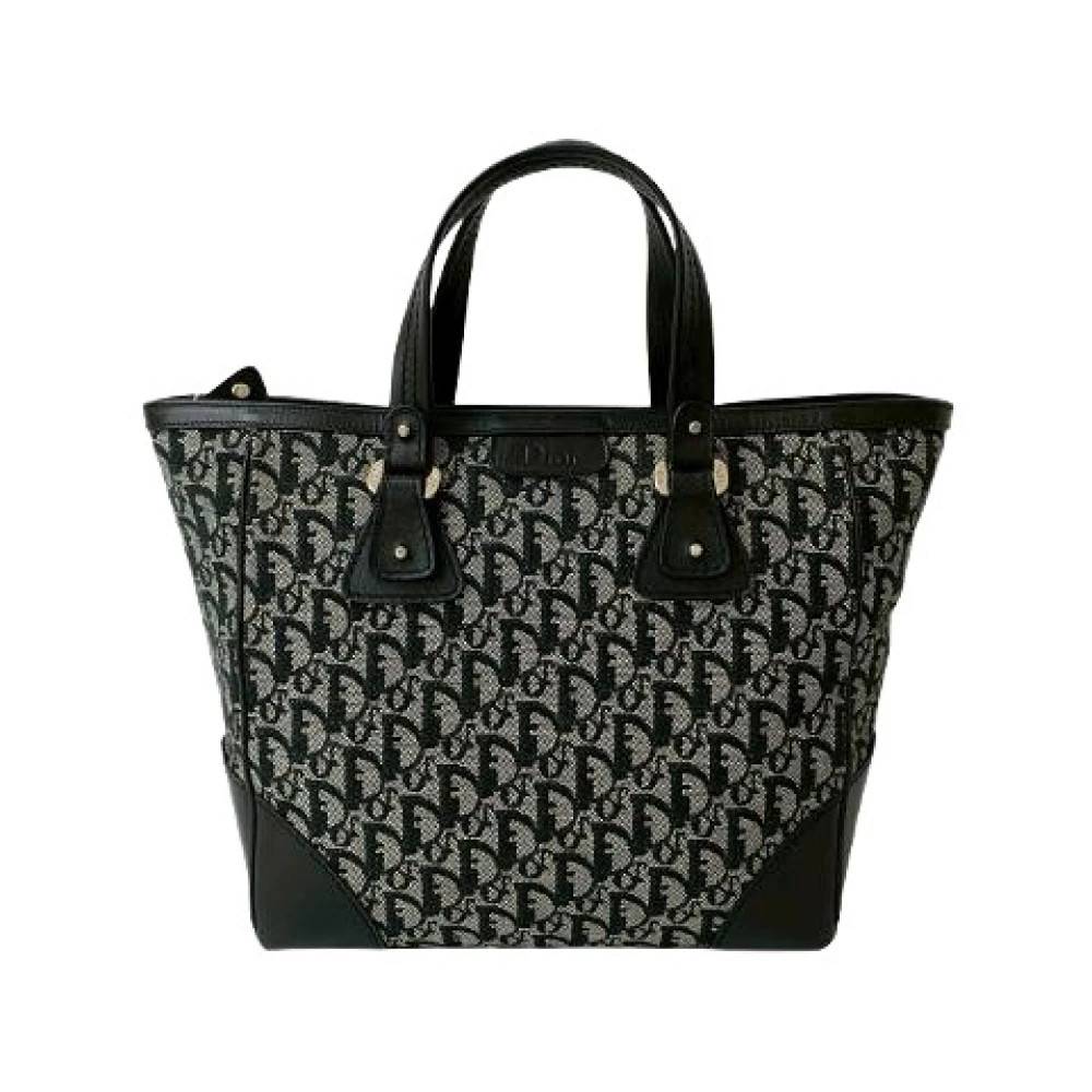 Dior Vintage Pre-owned Trotter Canvas Læder Håndtaske - Vintage - Dame - Sort - ONE SIZE - Læder