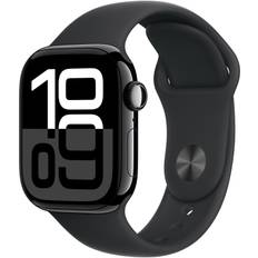 Watch Series 10 GPS + Cellular 42mm Jet Black Aluminium Case with Black Sport Band - S/M