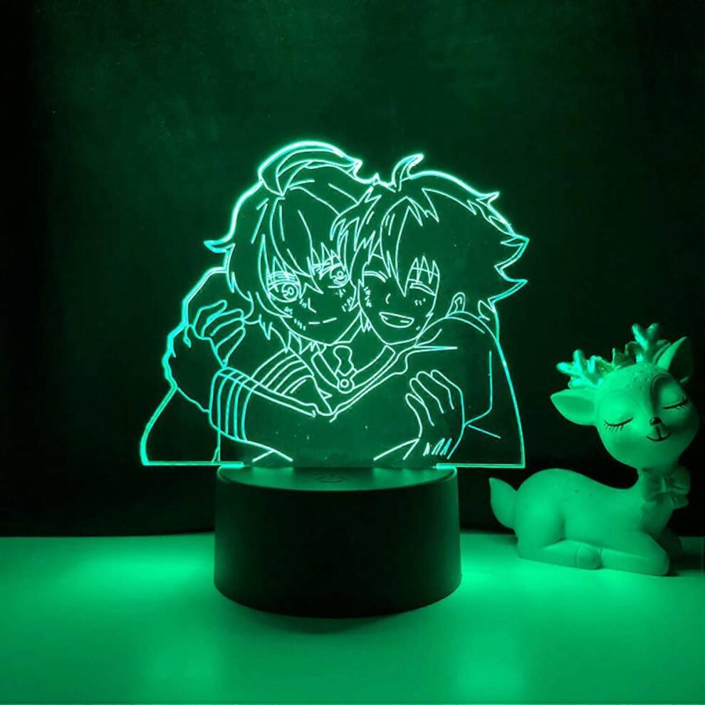 3D LED Illusion Lampa Anime Seraph of the End Night Light Fjärrkontroll Barnrum