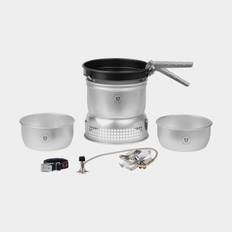 Gaskök Trangia 27 Small, 2100 W + 2 kittlar & vindskydd i UL / UltraLight-aluminium + 1 stekpanna NS / Non Stick-teflon + griptång + rem, + Power Gas (230 gram)