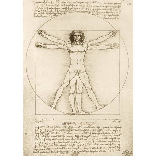 1000 bitar - Leonardo Da Vinci, The Vitruvian Man