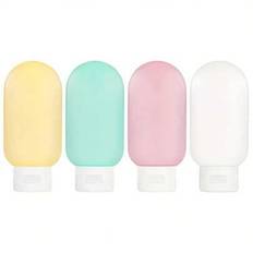 4pcs TSA Approved Travel Bottles Set For Toiletries Travel Size Containers Kit Portable Leak Proof Refillable Squeeze Cosmetic Airplane Essential Sham - Multicolor