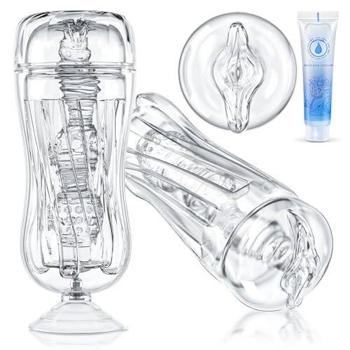 Masturbating Pocket Pussy Sexleksak - Erotiska Sexleksaker Masturbator för män solo, silikon sugkopp masturbatorer Hands Free Man Realistisk Blowjob Pocket Pussy med 3D Vagina Leksaker
