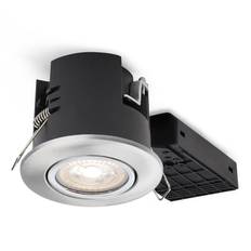 Uni Install G2 indbygningsspot, inkl. LED-pære (Nordtronic Long Life / CRI>90 FlickerFree / 5W / 360lm / 38° / 3000K / dæmpbar<1%), GU10 (230V), rund,