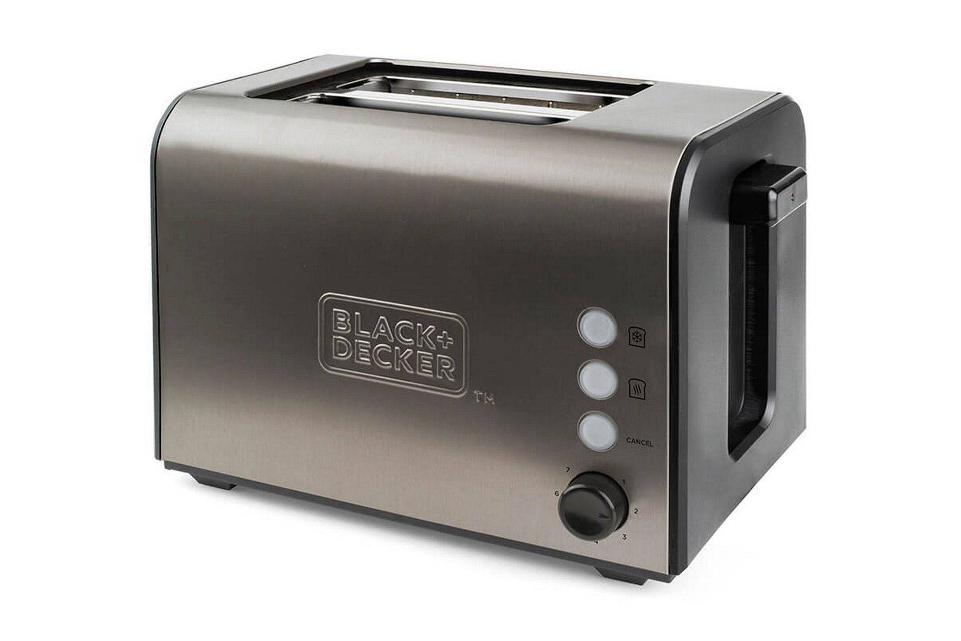 Black+Decker Brödrost Black+Decker 2 Fack Borstat Stål - Grå Brödrost