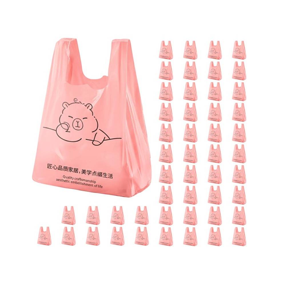 Trash Bags Vest Style Heavy Garbage Bag Duty 50 Count - Leakproof for Kitchen Bathroom Home Office 4pcs