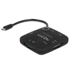 Delock Micro USB OTG Card Reader + 3 port USB Hub - Kartenleser (MS, MS PRO, MMC, SD, MS Duo, MS PRO Duo, RS-MMC, TransFlash, microSD, MMCmicro, SDHC, MS Micro, microSDHC, SDXC, microSDXC, MS PRO-HG)