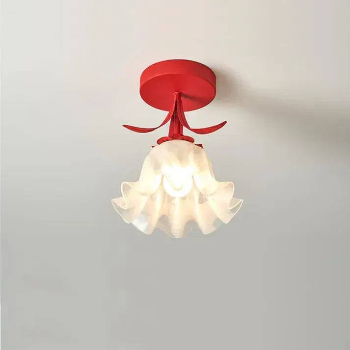 MiniFlorale Taklampa - Lyxig Mini Hänglampa för Tidlös Atmosfär - Röd / Stil A: 20cm x 23cm