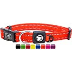 DDOXX Hundehalsband Nylon, reflektierend, verstellbar | für kleine & große Hunde | Halsband Hund Katze Welpe | Hunde-Halsbänder groß breit | Katzen-Halsband Welpen-Halsband klein | Orange, S