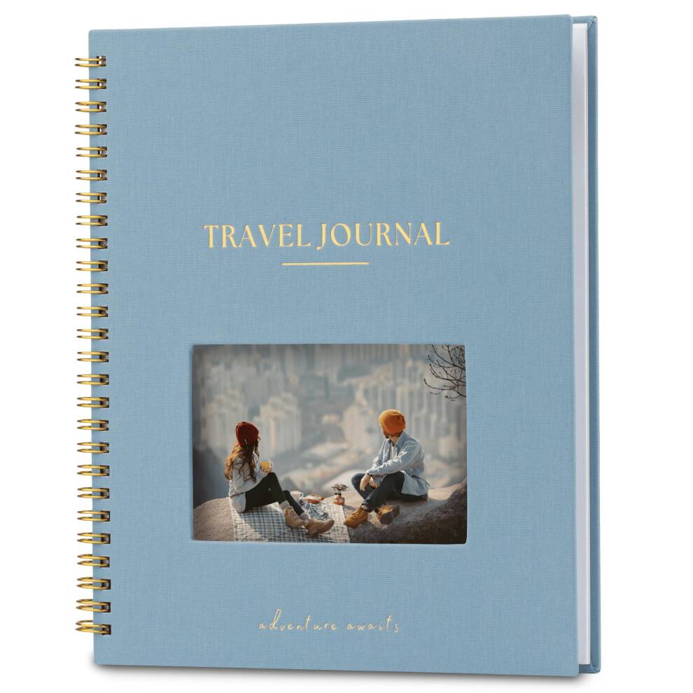 Nook Theory Personalized Travel Journal for Women M?nd - Linned-rejsende Notebook Adventure Book med prompter Perfekt til rejsegaver (Ocean)