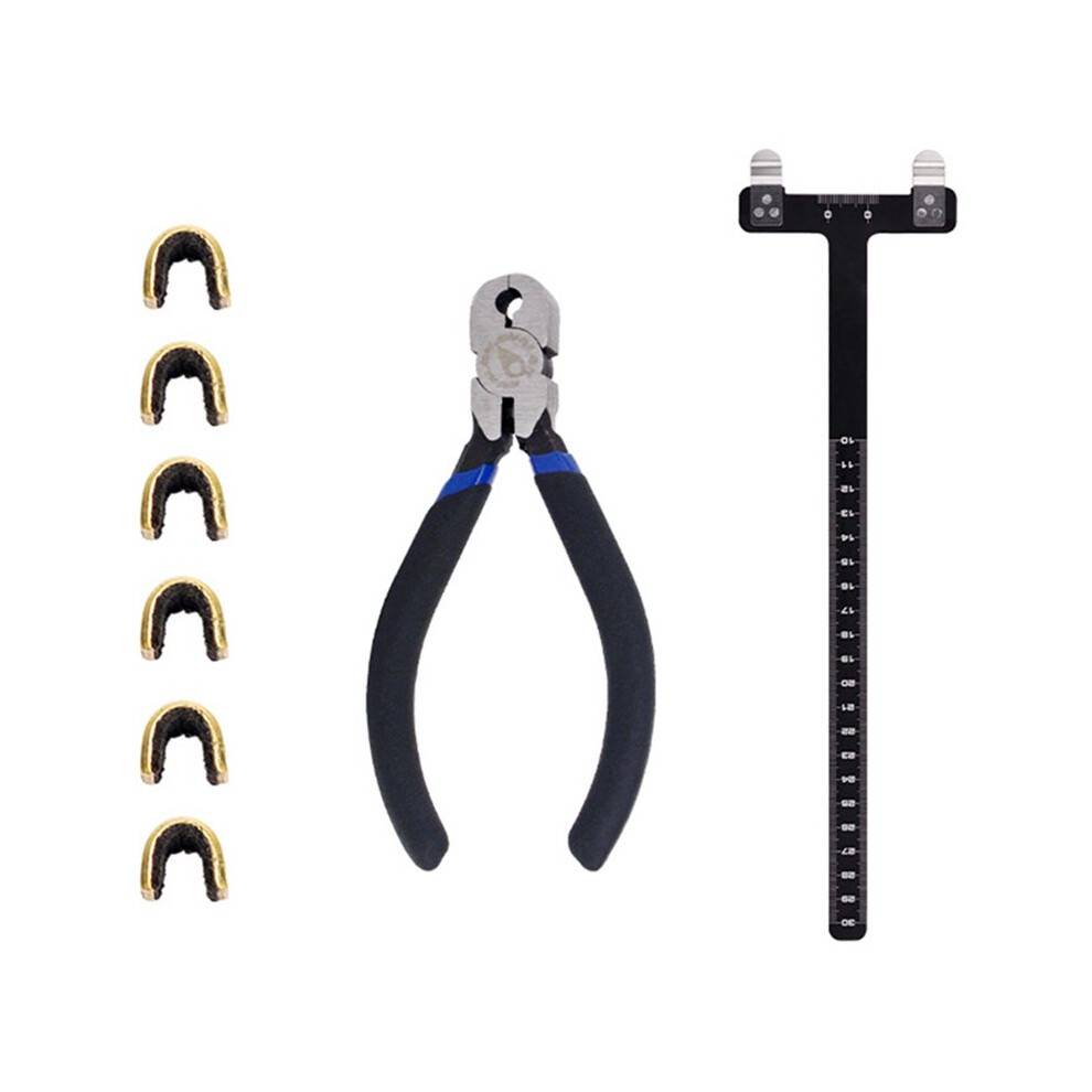 Bow String Nocking Points Pliers Set with T Shape Bow Square Ruler and Nocking Buckle for Recurve Archery Turning Kit