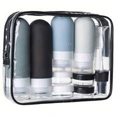 [17PCS Travel Bottles Set]Leakproof Silicone Toiletry Containers - Refillable Cosmetic Bottles For Shampoo, Lotion & Soap With Storage Bag | TSA Appro - Multicolor
