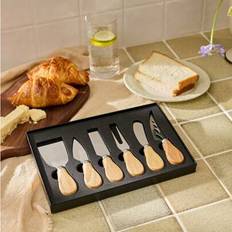 Ostknivsset, smörspridare med trähandtag, lämplig för ost, kallt smör, sylt, kakor och andra smörknivar för dagligt bruk i köket, bröllops- och julkla - Gul (Multi-size)